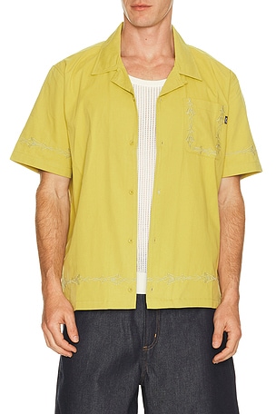 Pinstripe Embroidered Resort Shirt HUF