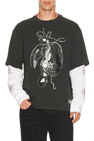 x Spider-Man Web Long Sleeve Double Layer Top HUF