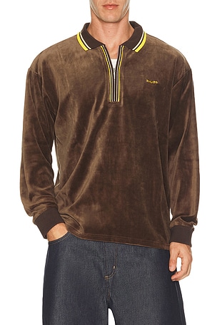 Parker Velour Long Sleeve Polo HUF