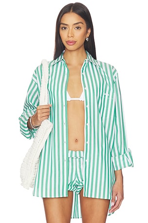 Cabana Stripe Embroidered Shirt Hunza G