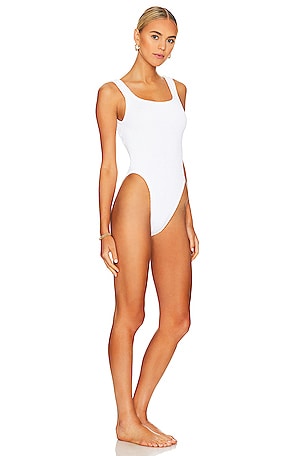 Hunza G Square Neck One Piece in White