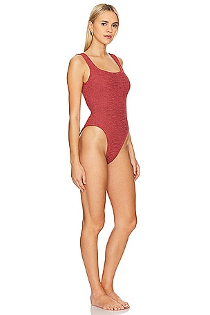 Hunza G Square Neck One Piece in Rose