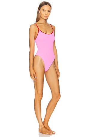 Hunza G Pamela Contrast One Piece in Pink
