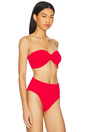 Hunza G Jean Bikini Top in Red
