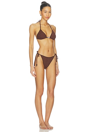 Hunza G Gina Beaded Bikini in Chocolate