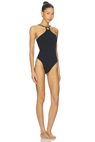 Hunza G Jasmine Covered Hoop One Piece in Black