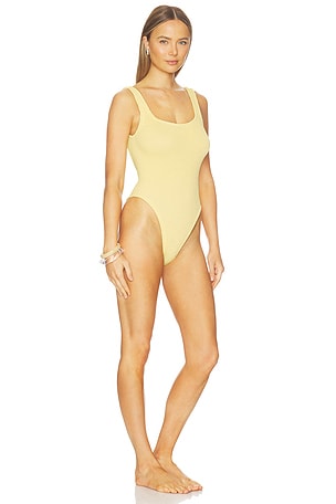 Hunza G Square Neck One Piece in Yellow