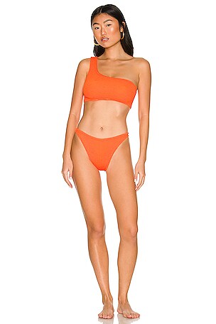 HUNZA G Nancy ワンショルダー ビキニ セット オレンジ Hunza G Nancy Bikini Set in Orange | REVOLVE