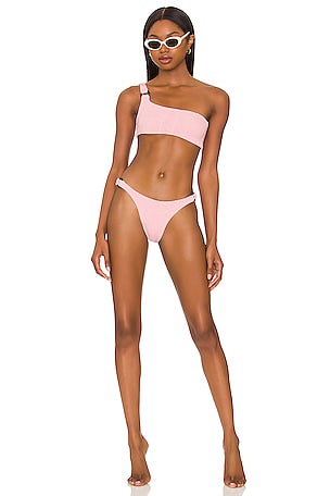 Hunza G Zadie Nile Bikini Set in Metallic Dusty Pink REVOLVE