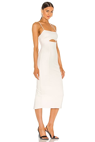 h:ours Enzo Midi Dress in White