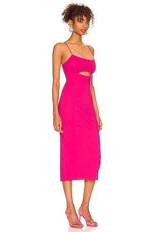 h:ours Enzo Midi Dress in Pink