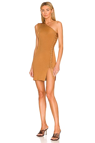 h:ours Velea Lace Up Mini Dress in Copper | REVOLVE h:ours Velea Lace Up Mini Dress in Copper | REVOLVE
