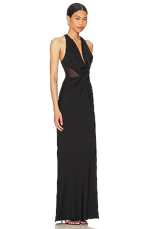 h:ours Grecia Maxi Dress in Black