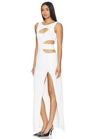 h:ours Rhyan Maxi Dress in White