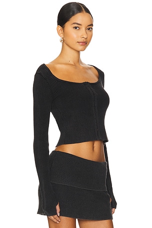 h:ours Manon Cardigan in Black