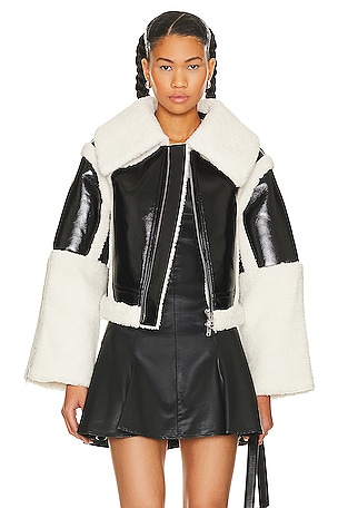 Lalita Faux Shearling Leather Jacket h:ours
