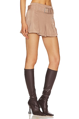 h:ours Ariella Mini Skirt in Brown