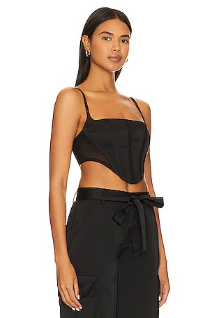 h:ours Samara Corset Top in Black