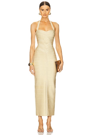 The Metallic Iris Gown Herve Leger