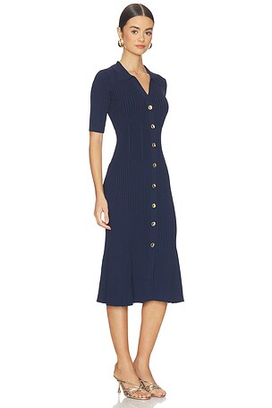 Herve Leger The Indra Midi Dress in Navy