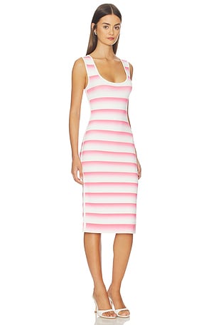 Herve Leger The Clea Midi Dress in Pink