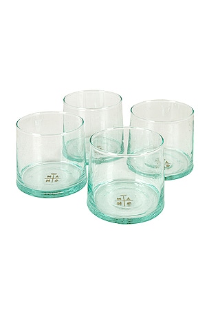 Recycled Glassware Set of 4 Medium Cup HAWKINS NEW YORK