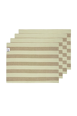 HAWKINS NEW YORK Essential Striped Set Of 4 Placemats in Green