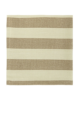 HAWKINS NEW YORK Essential Striped Set Of 4 Dinner Napkins in Olive