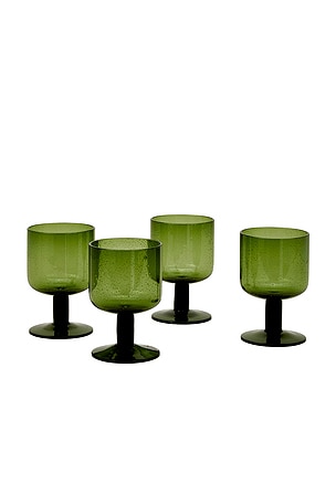 Stemmed Simple Seeded Glassware Set Of 4 HAWKINS NEW YORK