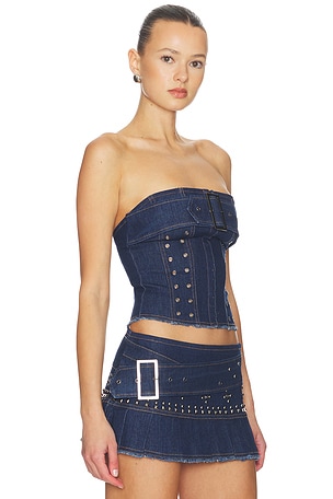 I.AM.GIA Mason Corset in Blue. Size XXS. Also