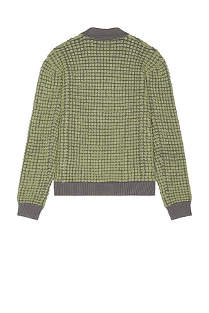 ISA BOULDER Bubble Terry Towel Cardigan in Green