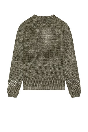 Solid Crochet Crewneck Sweater ISA BOULDER