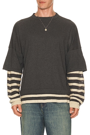 Gauzine Stripe Long Sleeves ISA BOULDER