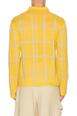 ISA BOULDER Meshline Polo Shirt in Mustard