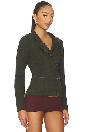 ISA BOULDER Crossover Zip Jacket in Olive