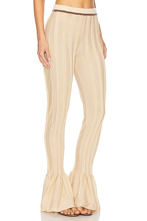 ISA BOULDER Pleatflare Pants in Beige