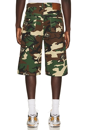 ICECREAM Icee Camo Twill Short in Green