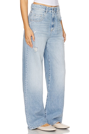 Icon Denim Poppy Wide Leg Jeans in Denim-Light. Size 32. Also
