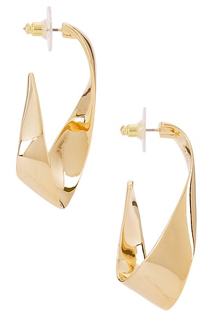 Isabel Marant Twisted Hoops in Metallic Gold