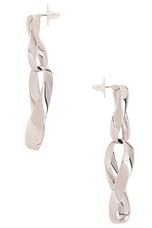 Isabel Marant Twisted Earrings in Metallic Silver