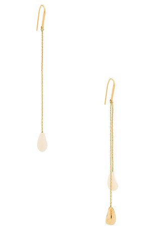Isabel Marant Asymmetric Earrings in Metallic Gold