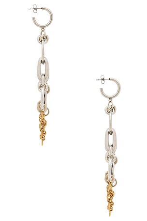 Isabel Marant Awar Long Earrings in Metallic Silver