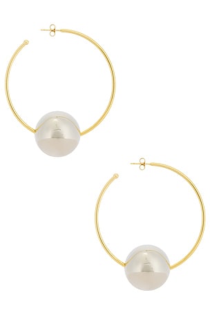 Isabel Marant Elina Large Hoop Earrings in Metallic Gold,Metallic Silver