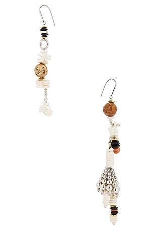 Isabel Marant Asymmetric Earrings in Metallic Silver