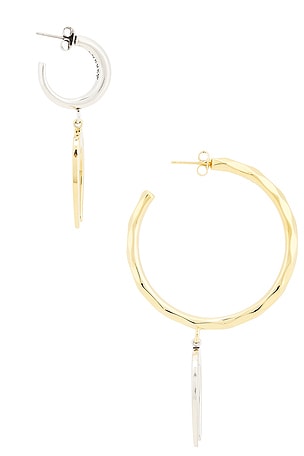 Isabel Marant Asymmetric Earrings in Metallic Silver