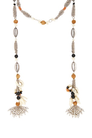 Isabel Marant Scarf Necklace in Metallic Silver