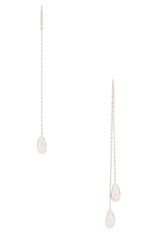 Isabel Marant Asymmetric Earrings in Metallic Silver