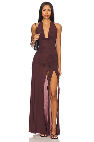 Jlo Mesh Halter Gown Indah