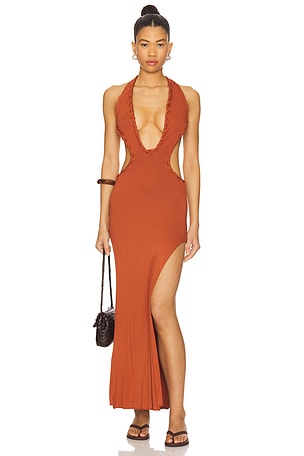 Isla Solid Braided Maxi Dress Indah
