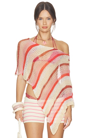 Gia Stripe Handknit Shawl Indah